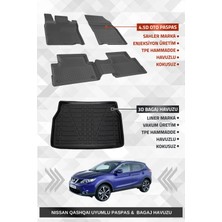 Drs Tuning Sahler Nıssan Qashqai Visia 2014-2021 Uyumlu 4.5d Premium Havuzlu Oto Paspas ve Liner Marka 3D Bagaj