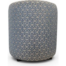 Elanora Home Premium Keten Dokulu Antibakteriyel Tasarım Puf | Modern Geometrik Desenli