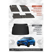 Drs Tuning Sahler Opel Grandland 2017-2024 Uyumlu 4.5d Premium Havuzlu Oto Paspas ve Liner Marka 3D Üst Bagaj H