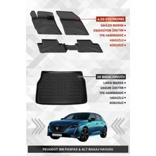 Drs Tuning Sahler Peugeot 308 2022+ Uyumlu 4.5d Premium Havuzlu Oto Paspas ve Liner Marka 3D Bagaj Havuzu