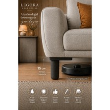 Legora Wood Design 15 cm Bohem Ahşap Mobilya Ayakları Gürgen Koltuk Kanepe Baza Ayağı Siyah