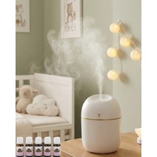 Belsina Kompakt Mini Hava Nemlendirici 5 Esans Hediyeli LED Işıklı USB Aromaterapi Cihaz? - BLS1002677-6