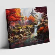 Painted Anarchy Zen Bahçesi Akışkan Şelale Modern Tasarım Duvar Tablosu