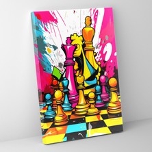 Painted Anarchy Satranç Temalı Çağdaş Sanat Çizgi Roman Tasarımı Kanvas Duvar Tablosu