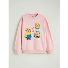Lc Waikiki Yeni Sezon Minions Baskılı Kız Çocuk Kalın Sweatshirt