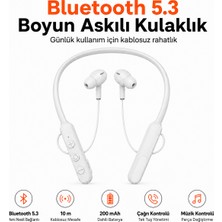 Ayers Bluetooth 5.3 Boyun Askılı Kablosuz Kulaklık 200 Mah Bataryalı 10 Metre Bağlantı Mesafeli Mikrofonlu