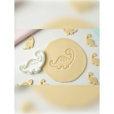 Dinozor Kurabiye Kalıbı 8.3 cm – Plastik Pla Hamur Kesici | Çocuklar Için Eğlenceli Şekil