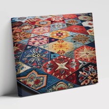 Painted Anarchy Türk Füzyon Türk Halı Temalı Çağdaş Sanat Geometrik Desenler Kanvas Duvar Tablosu