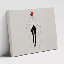 Painted Anarchy Sirk Çağdaş Sanat Minimalist Çizim ile Klasik Kıyafetli Sirk Şovmeni Duvar Tablosu
