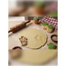 Pasta ve Kurabiye Için Kaktüs Şekilli Hamur Kesici - Kaktüs Kurabiye Kalıbı (7.5cm)