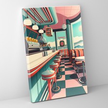 Painted Anarchy Klasik ve Popartı Birleştiren Retro Diner Çağdaş Sanat Dekoru Kanvas Tablo