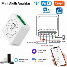 Gümrük Bey Mini Wifi Smart Switch 16A Tuya Alexa Google Home Uyumlu Akıllı Anahtar Modülü