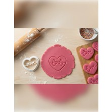 Kalp Içinde Love Kurabiye Kalıbı - Hamur Şekillendirici - Sevgililer Günü Kurabiye Kalıbı