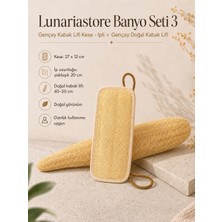Lunariastore Banyo Seti 3 - Gençay Kabak Lifi Kese Ipli 27X12 cm + Gençay Doğal Kabak Lifi 40-50 cm