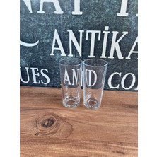 Sanat Taciri 2 Adet Kalın  Cam Rakı Bardağı Rakı Kadehi Sen ve Ben