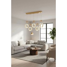 Mozaik Model 5"li Gold 3 Renk Modu Yemek Masası Oturma Çocuk Yatak Odası Modern Ledli Avize