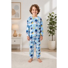 Novella Erkek Çocuk Uzay Desen Pamuk Pijama Takım