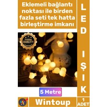 Wintoup #led Dekoratif Yılbaşı Aydınlatma Renkli Animasyon Şeffaf Kablo Fişli Ekleme 5 Metre 28 LED Rgb Işık