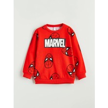 Lc Waikiki Yeni Sezon Bisiklet Yaka Marvel Baskılı Erkek Çocuk Sweatshirt
