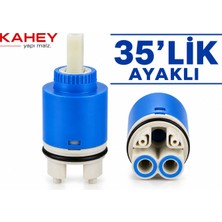 Kahey 35 mm Tek Saplı Ayaklı Banyo Bataryası, Musluk Vanası Için Musluk Kartuşu -2 Adımlı Seramik Disk Kartuş