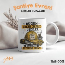 AJAN313 Şantiye Evreni Erteleme Sanatı Inşaat Ustası Baskılı Seramik Kupa