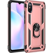 Verto Newface Xiaomi Redmi 9A Kılıf Sofya Yüzüklü Silikon Kapak - Rose