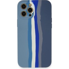 Verto Newface Apple iPhone 12 Pro Kılıf Ebruli Lansman Silikon - Mavi-Gri