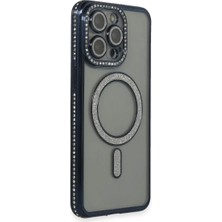 Verto Newface Apple iPhone 14 Pro Kılıf Joke Simli Magneticsafe Kılıf - Lacivert