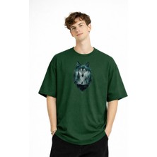 Mooien Wolf - Oversize Erkek Tişört Hakı
