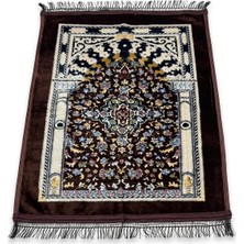 Maysam Hac Umre Hediyelik Peluş Seccade 80X120 cm – Desenli Lüks Namaz Seccadesi