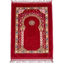 Maysam Hac Umre Hediyelik Peluş Seccade 80X120 cm – Desenli Lüks Namaz Seccadesi