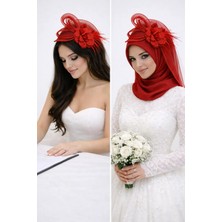 Bba New Trend Nikah Şapkası Vualet Tesettür Gelin Aksesuarı Çiçekli Tül,gelin Şapkası Vualet Tesettür Nikah Nişan