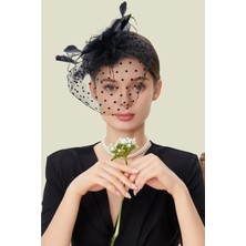 Bba New Trend Siyah Vualet Gelin Şapkası,nikah Şapkası,vualet,kokteyl,şapkası,peçe,nikah,şapkası,kına Tacı,düğün