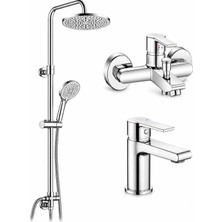 ECA E.c.a Ar Lite Banyo ve Lavabo Bataryası + Tuna Yağmurlama Duş Kolonu