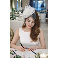Bba New Trend Puanlı Tül Nikah Şapkası Siyah Vualet Gelin Kep Saç Aksesuarı Şık Tasarım Nikah ve Özel Günler Için
