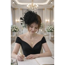 Bba New Trend Gelin Şapkası Vualet Nikah Şapkası 4 Renk Seçeneği Davet Balo Mezuniyet Saç Aksesuarı