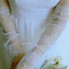 Bba New Trend Inci Kumaş Gelin Eldiveni Parmaksız Eldiven Nikah Eldiveni ,nikah Kolluk,parmaksız Eldiven