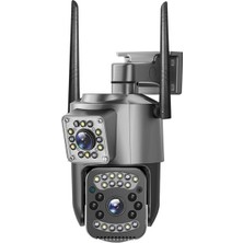 Gümrük Bey V380 SC03-W Siyah 4mp 2.4 Ghz Wifi Çift Lens Ptz Güvenlik Kamerası