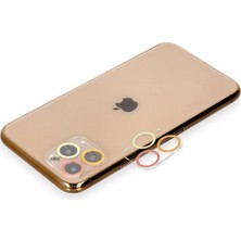 Verto Newface Apple iPhone 11 Pro Renkli Kamera Lens Koruma Cam - Turuncu-Kırmızı