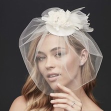 Bba New Trend Kırık Beyaz Nikah Şapkası,düğün Şapkası,vualet,kına Şapkası,kep,gelin Şapkası,düğün,nikah