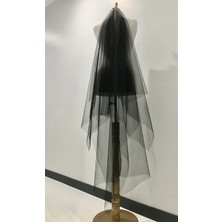 Bba New Trend Siuah Duvak Çift Katlı Siyah Duvak Gelin,duvak,gelinlik Aksesuar,,nikah Aksesuari,