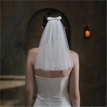 Bba New Trend Puanlı Duvak Romantik Duvak Düğün Aksesuarları Gelin Nişan Saç Süsler Gelin Kısa Duvak