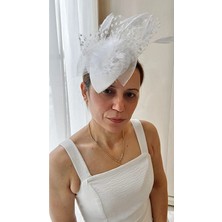 Bba New Trend Beyaz Vualet Gelin Nikah Şapkası, Kep,gelin Duvak,nikah Şapkası Vualet Düğün Şapkası,kep