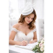 Bba New Trend Gelin Fascinator Şapka Nikah Töreni Saç Aksesuarı Ingiliz Tarzı Tüllü Mini Şapka Düğün Davet Aksesuarı