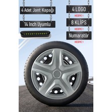 Ford Jant Kapağı Seti 4 Adet 14" Inç Gri ( Tourneo Transit Connect Courier Focus Fiesta Fusion ) G010
