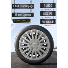 Hyundai Jant Kapağı Seti 4 Adet 15" Inç Gri ( Accent Era Blue Admire Getz I20 I10 H100 Starex ) G045