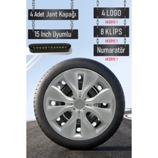 Dacia Jant Kapağı Seti 4 Adet 15" Inç Gri ( Duster Logan Dokker Lodgy Sandero Stepway ) G042