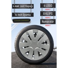 Ford Jant Kapağı Seti 4 Adet 14" Inç Gri ( Tourneo Transit Connect Courier Focus Fiesta Fusion ) G013