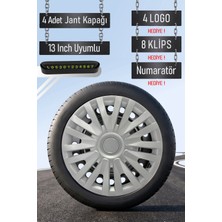 Dacia Jant Kapağı Seti 4 Adet 13" Inç Gri Siyah ( Duster Logan Dokker Lodgy Sandero Stepway ) G001