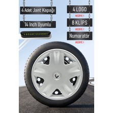 Renault Jant Kapağı Seti 4 Adet 14" Inç Gri ( Clio 4 5 Symbol Megane Kangoo Fluence Taliant Express Brodway ) G016